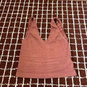 Rust Ribbed Tank Top